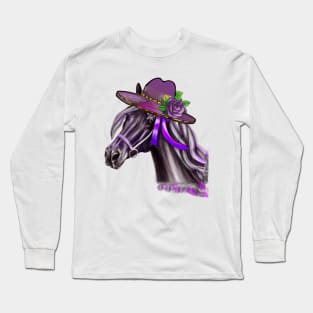 Funny Horse Hat Kentucky Derby  Party Long Sleeve T-Shirt